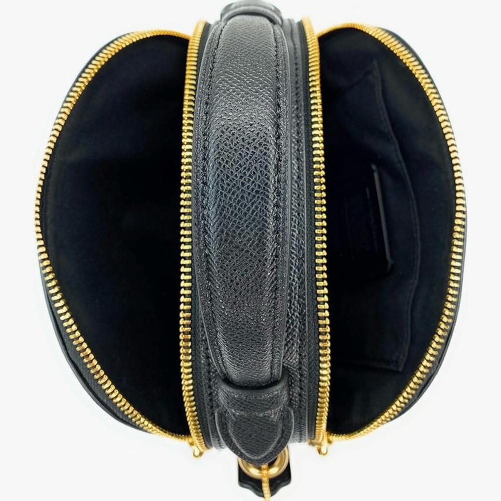 Coach Black Pebbled Leather Dome Crossbody with Gold Hardware - Picture 4 of 10